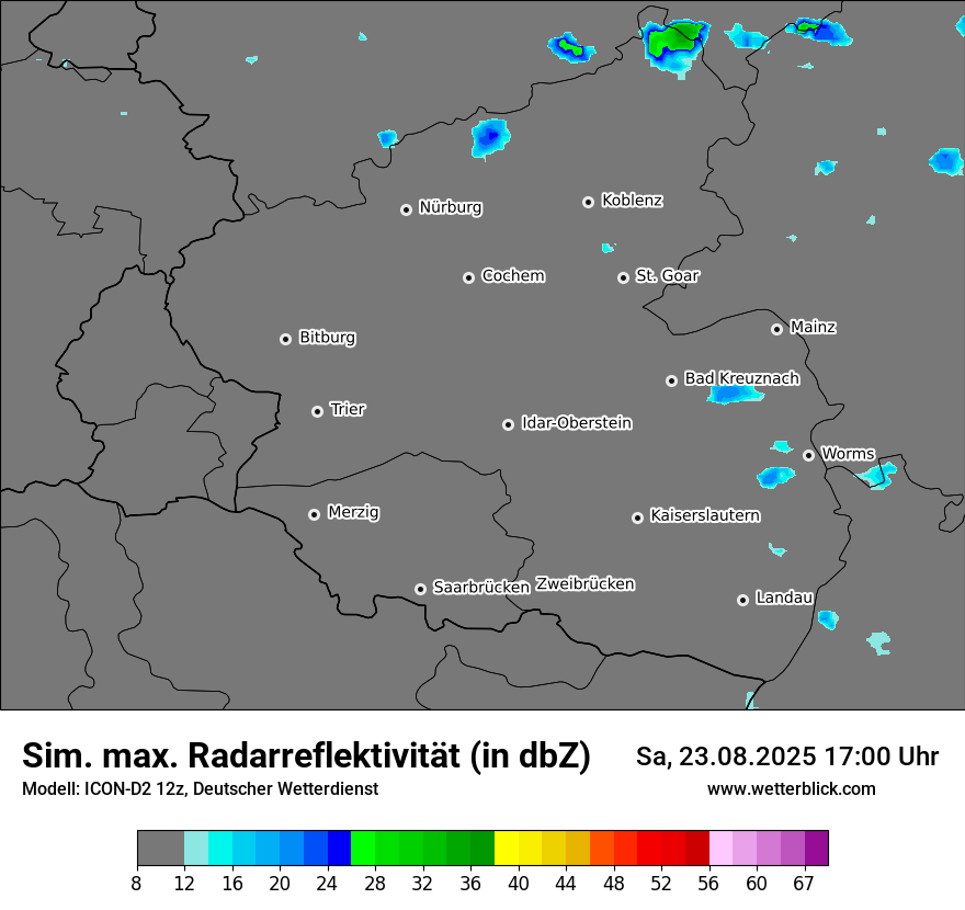 Modellkarten Simuliertes Radarbild