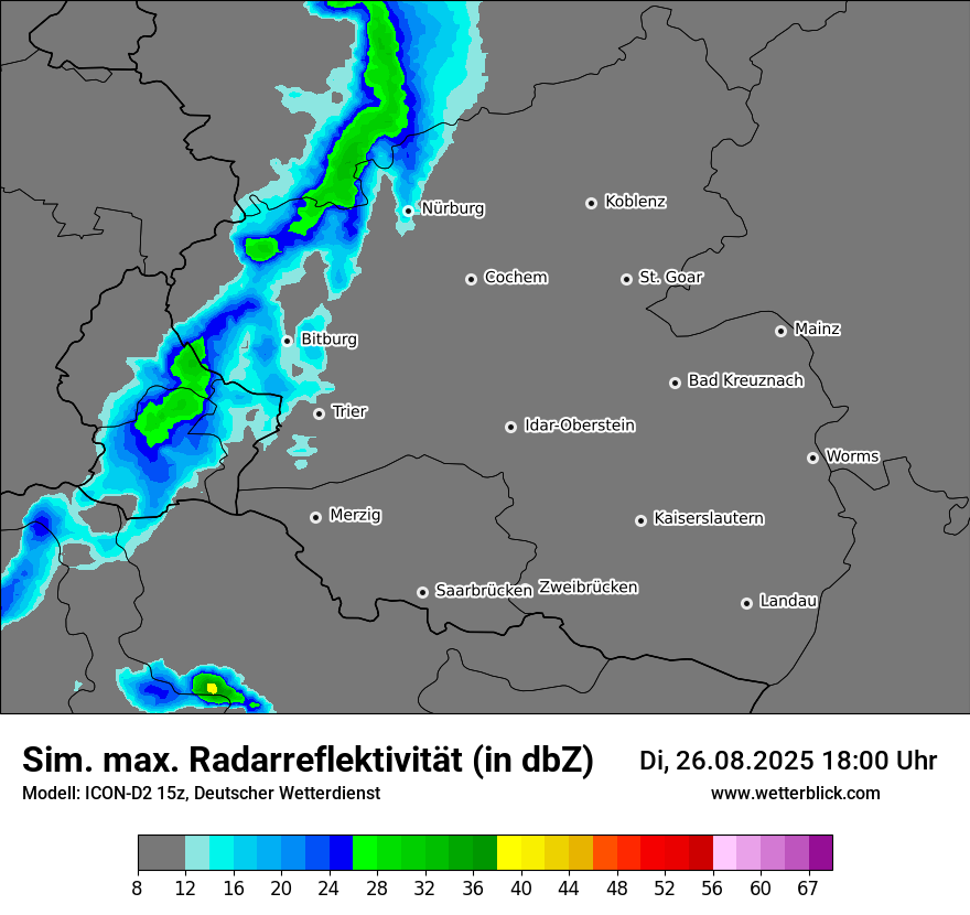 Modellkarten Simuliertes Radarbild