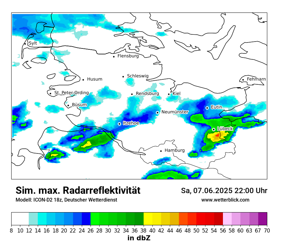 Modellkarten Simuliertes Radarbild
