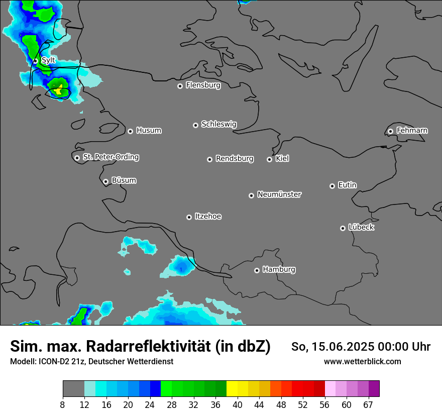 Modellkarten Simuliertes Radarbild