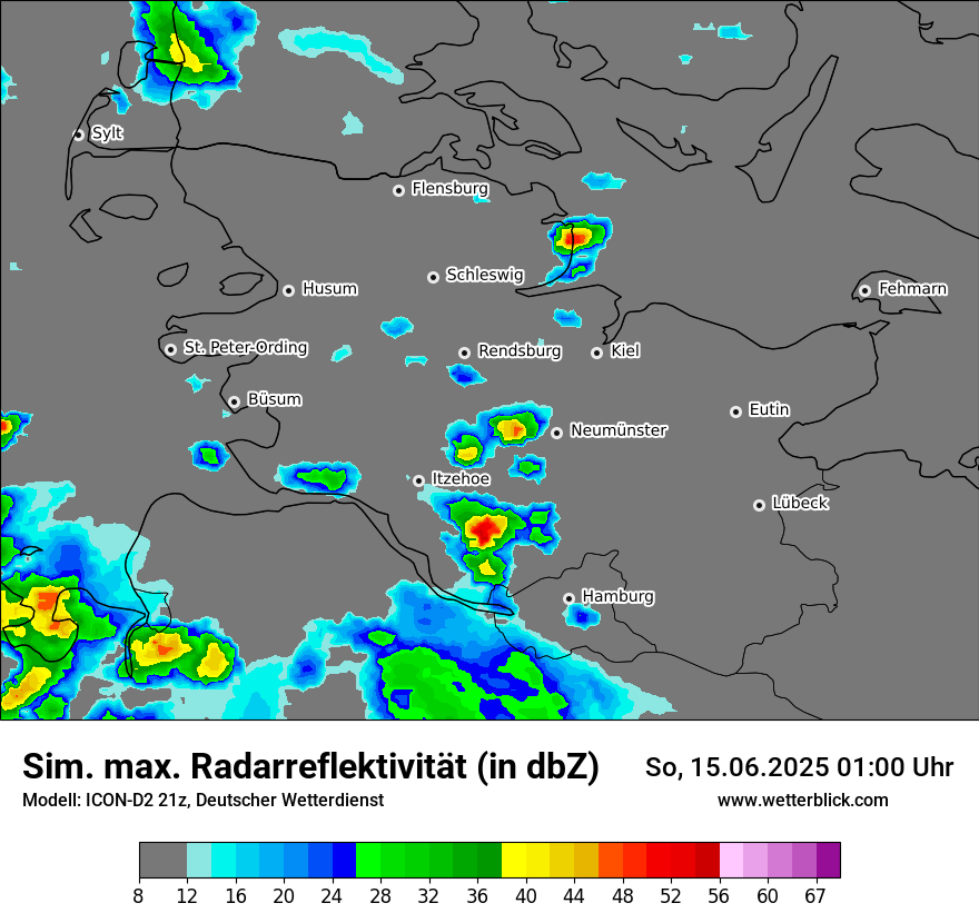 Modellkarten Simuliertes Radarbild