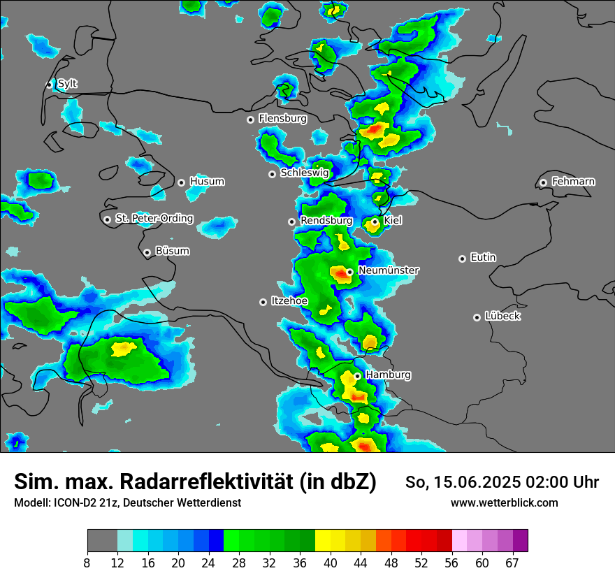 Modellkarten Simuliertes Radarbild