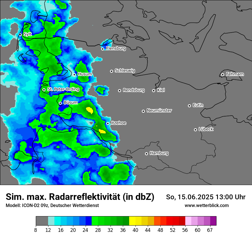 Modellkarten Simuliertes Radarbild