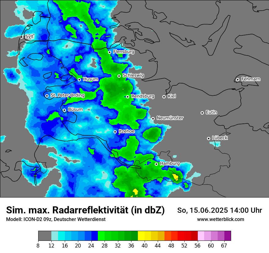 Modellkarten Simuliertes Radarbild