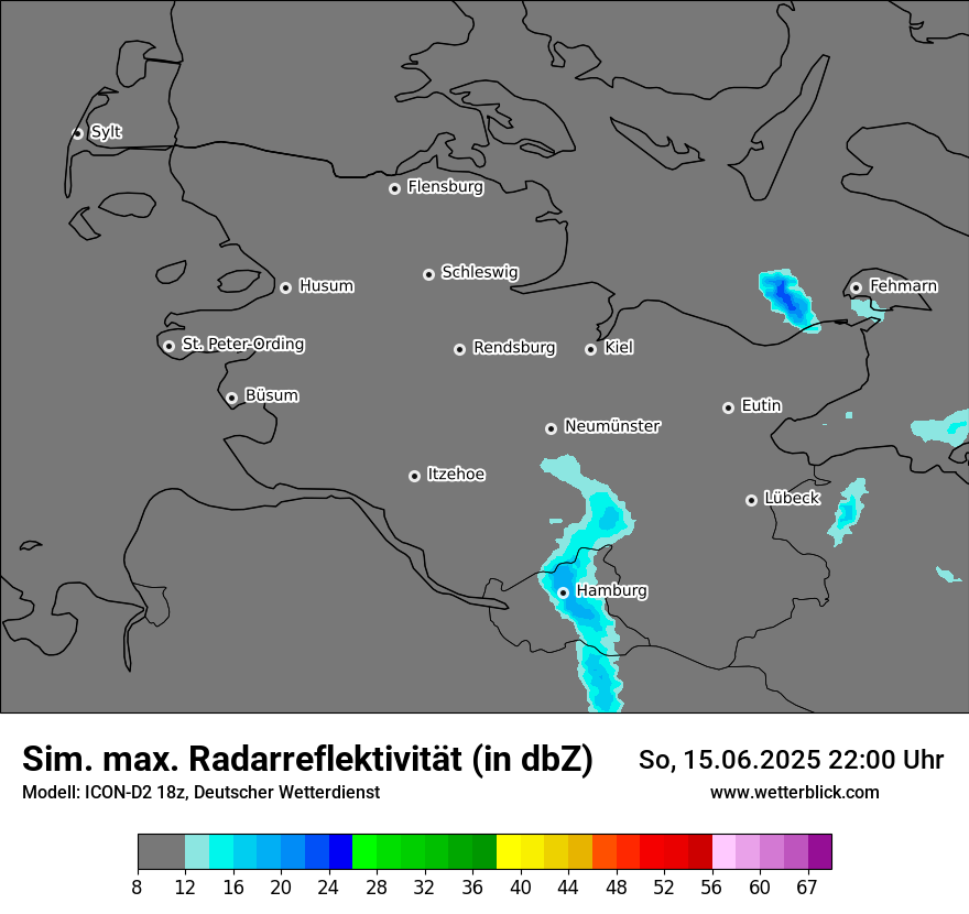 Modellkarten Simuliertes Radarbild