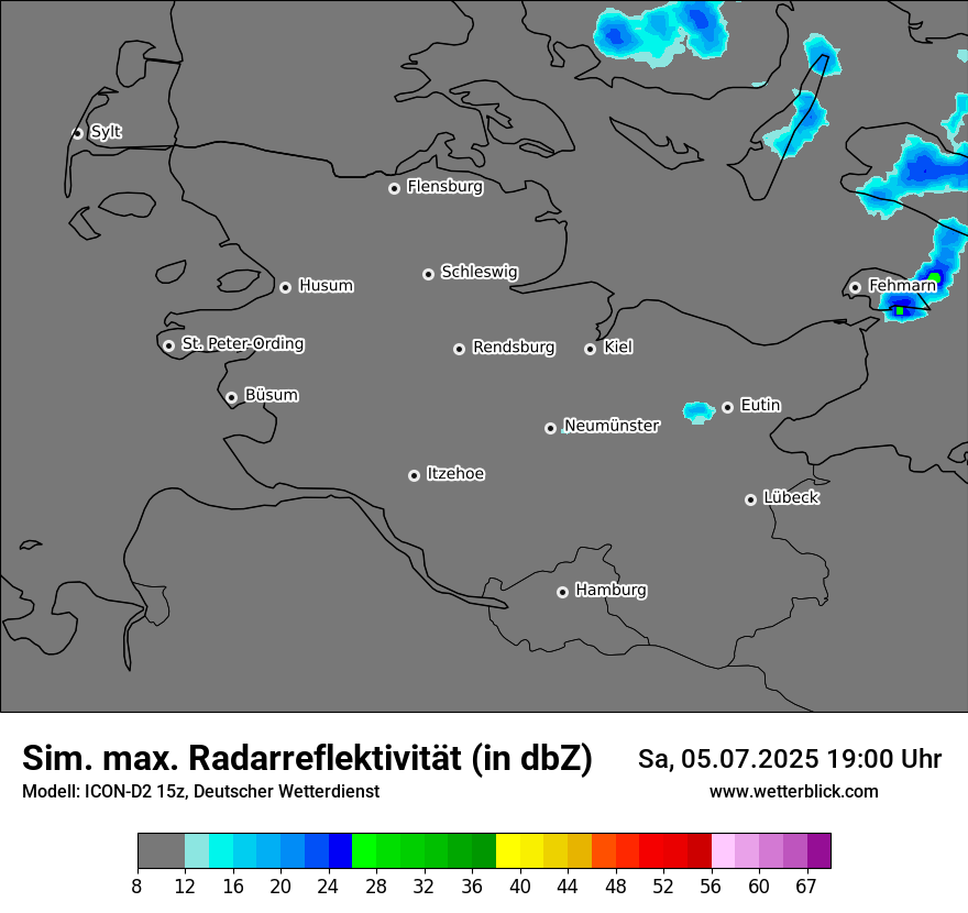 Modellkarten Simuliertes Radarbild