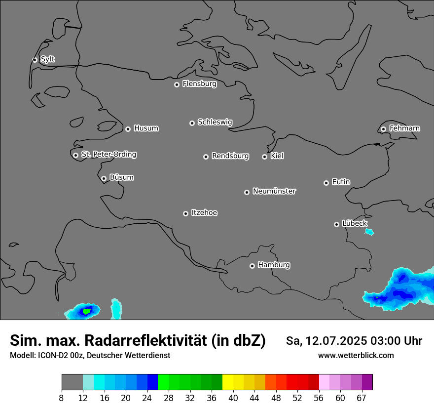 Modellkarten Simuliertes Radarbild