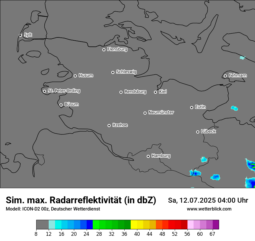 Modellkarten Simuliertes Radarbild