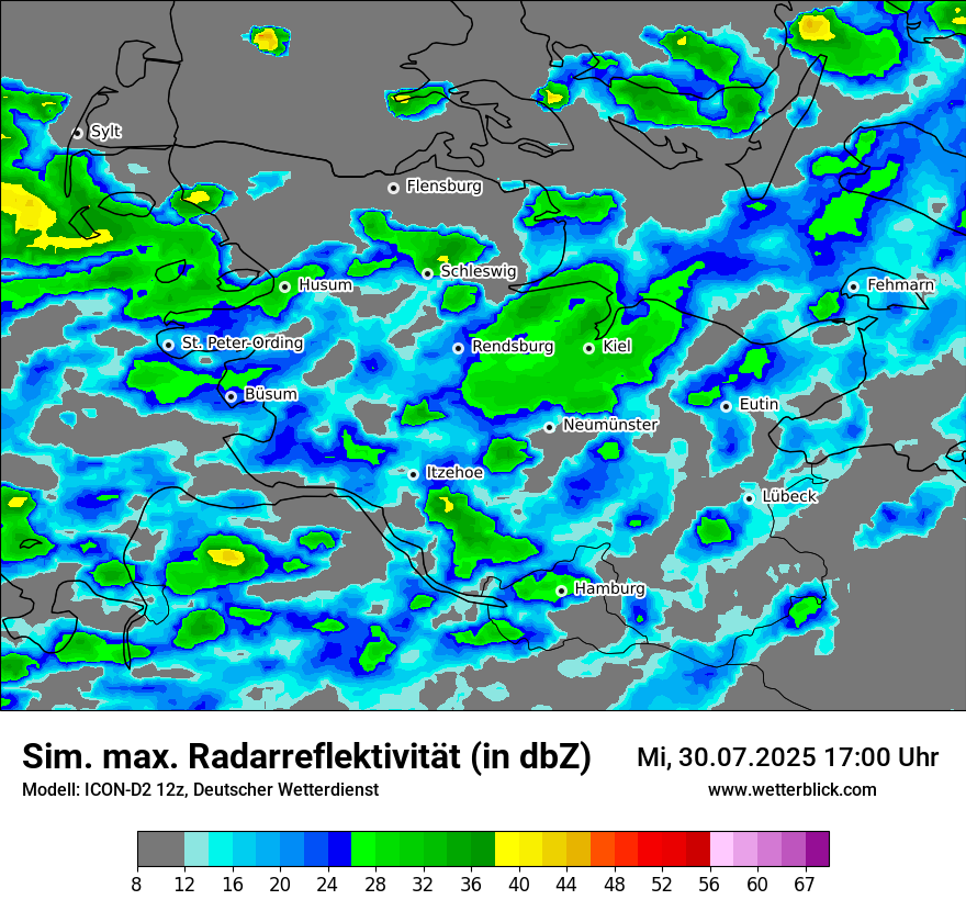 Modellkarten Simuliertes Radarbild