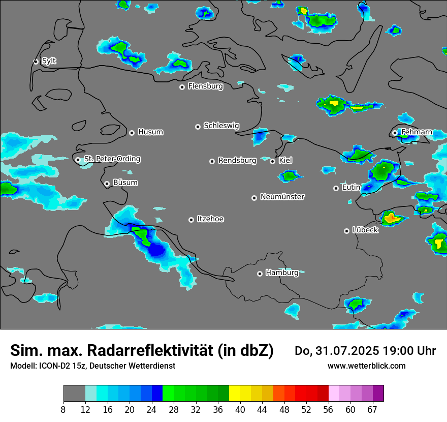 Modellkarten Simuliertes Radarbild