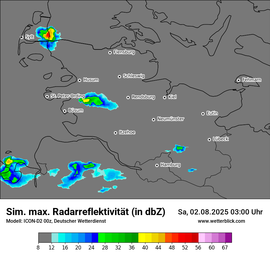 Modellkarten Simuliertes Radarbild