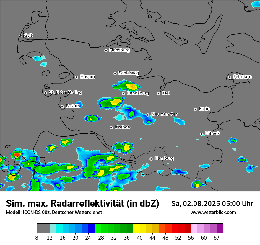 Modellkarten Simuliertes Radarbild