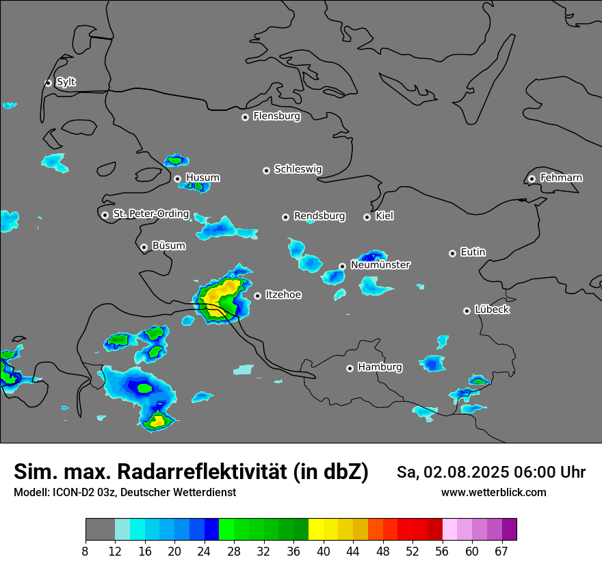Modellkarten Simuliertes Radarbild