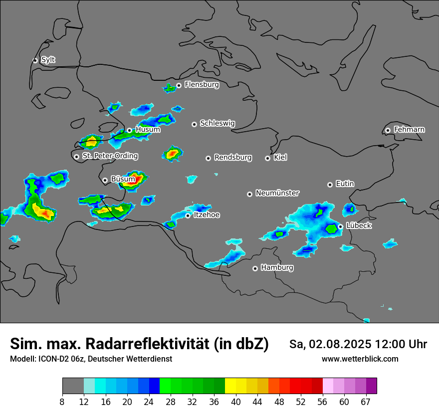 Modellkarten Simuliertes Radarbild