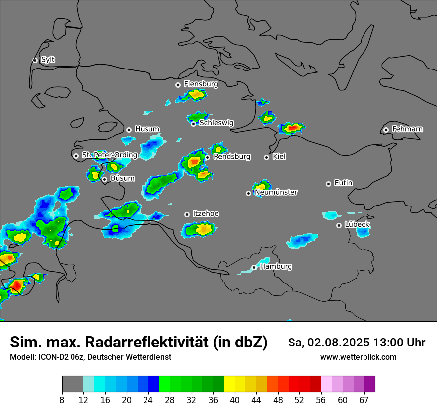 Modellkarten Simuliertes Radarbild
