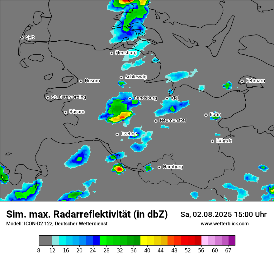 Modellkarten Simuliertes Radarbild