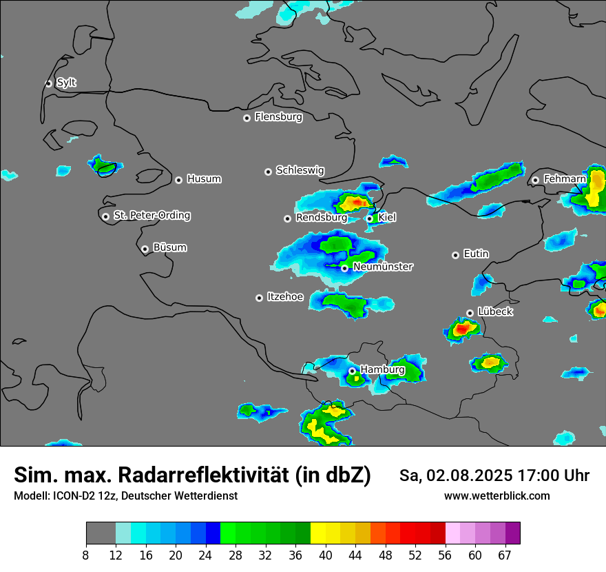 Modellkarten Simuliertes Radarbild