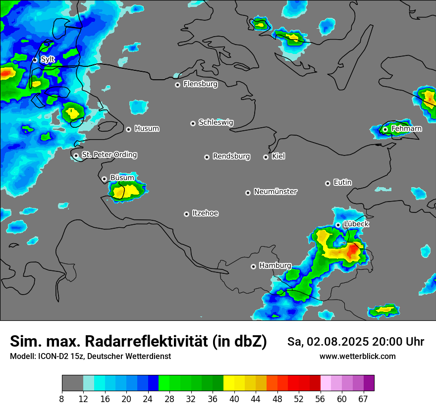 Modellkarten Simuliertes Radarbild