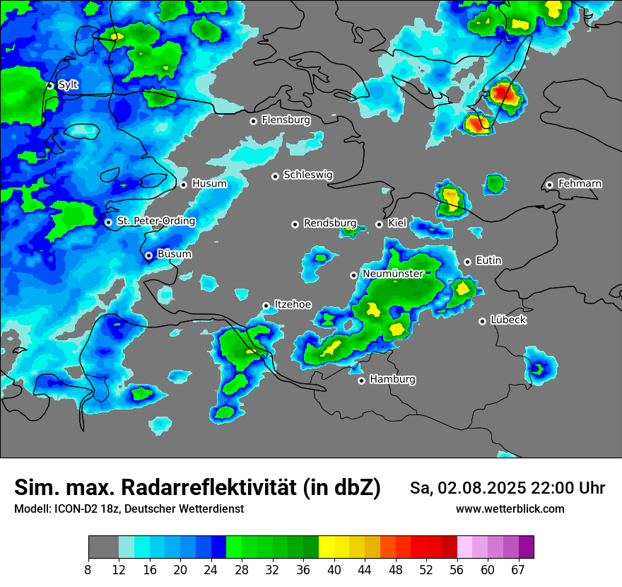 Modellkarten Simuliertes Radarbild