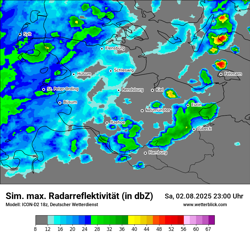 Modellkarten Simuliertes Radarbild