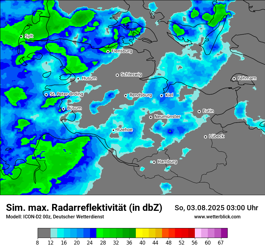 Modellkarten Simuliertes Radarbild