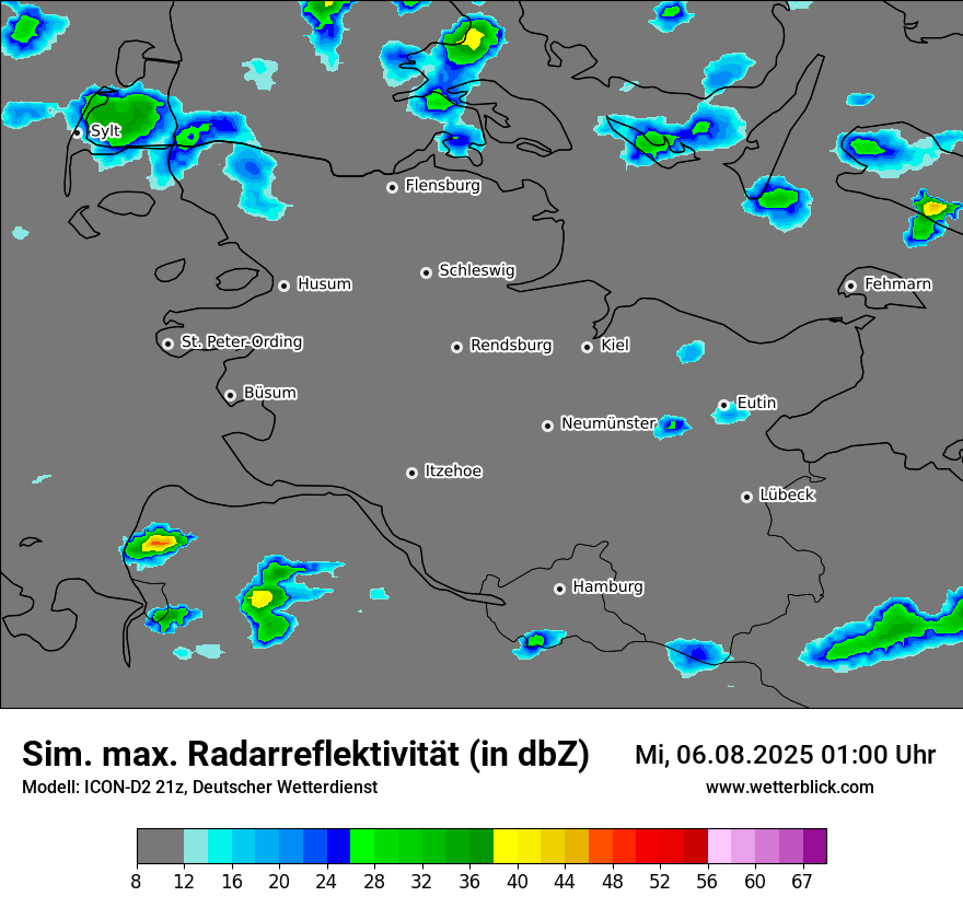 Modellkarten Simuliertes Radarbild