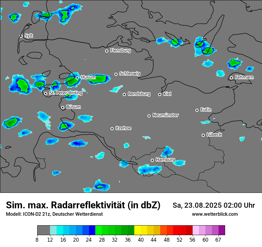 Modellkarten Simuliertes Radarbild