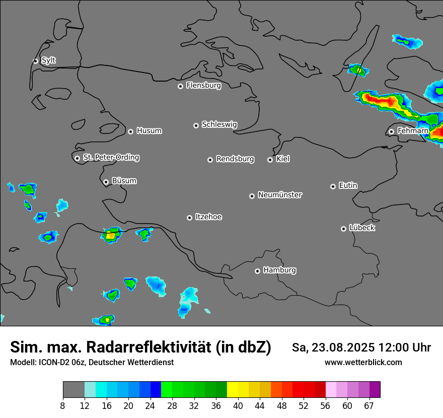 Modellkarten Simuliertes Radarbild