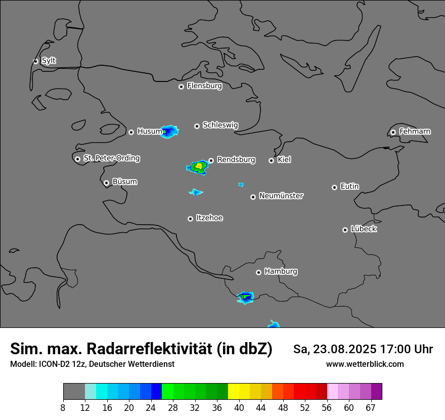 Modellkarten Simuliertes Radarbild