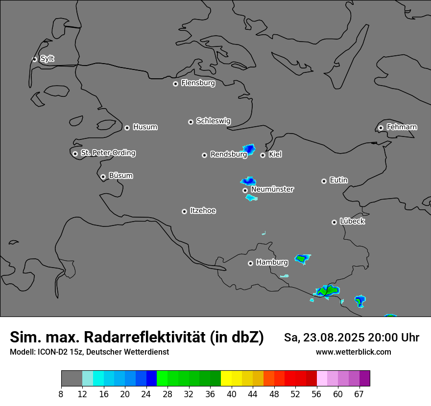 Modellkarten Simuliertes Radarbild