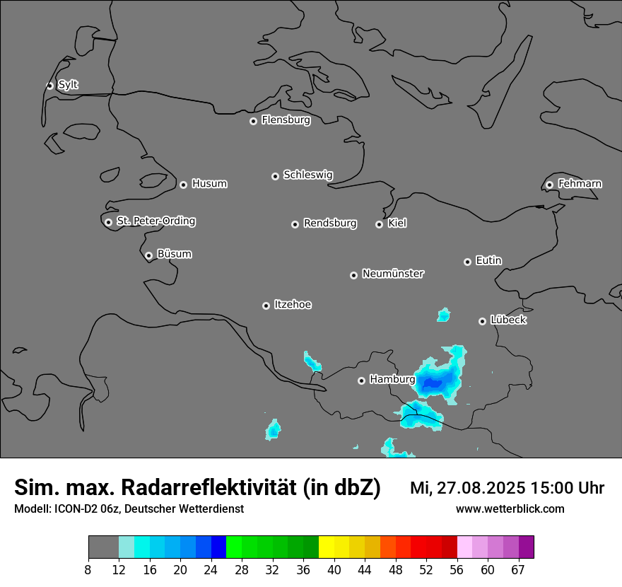 Modellkarten Simuliertes Radarbild
