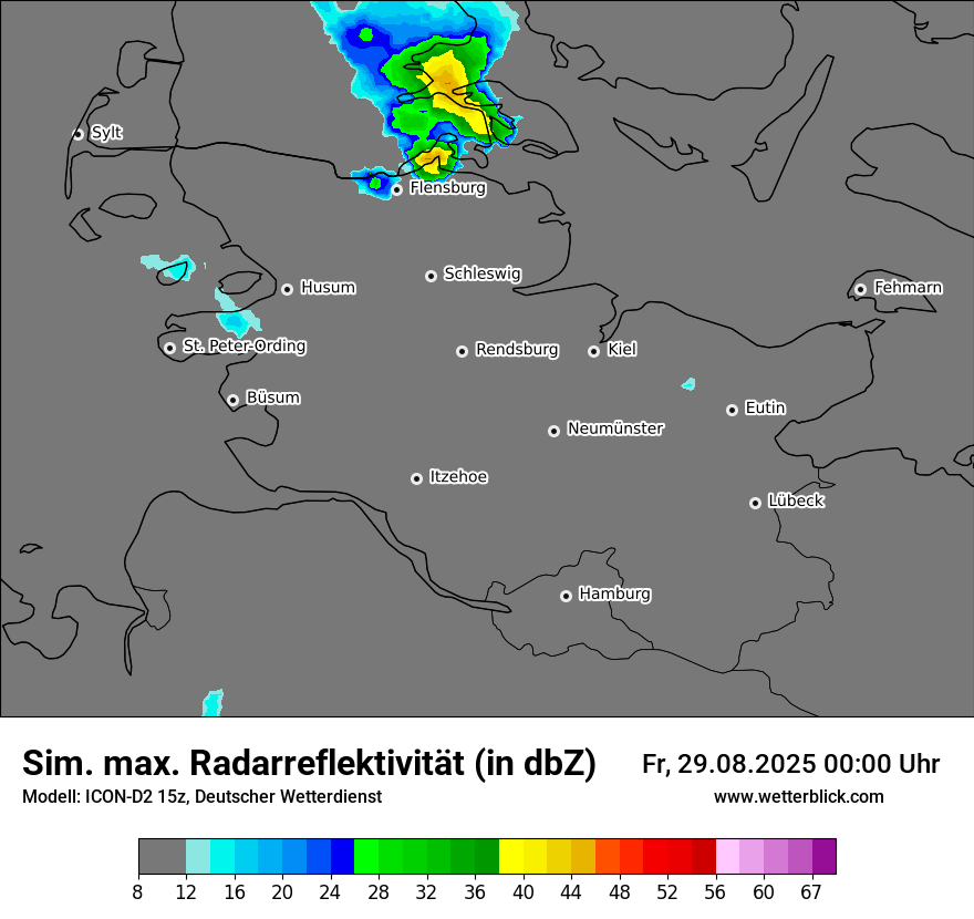 Modellkarten Simuliertes Radarbild