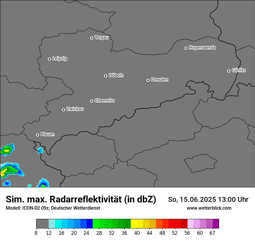 Modellkarten Simuliertes Radarbild