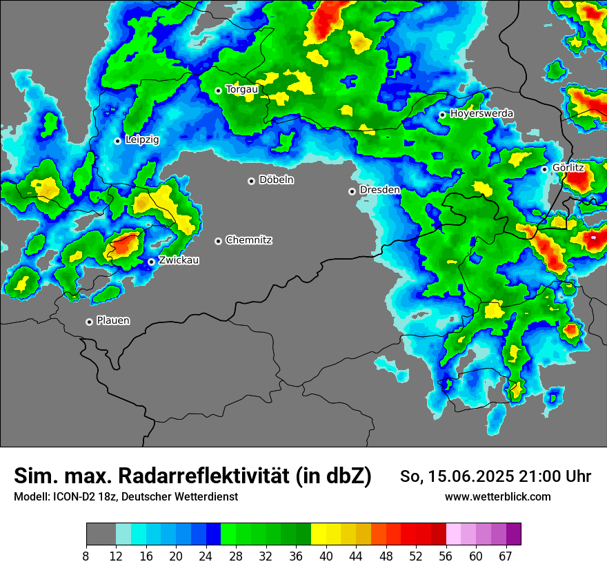 Modellkarten Simuliertes Radarbild