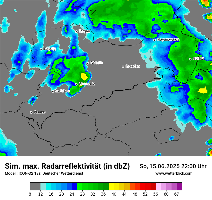 Modellkarten Simuliertes Radarbild