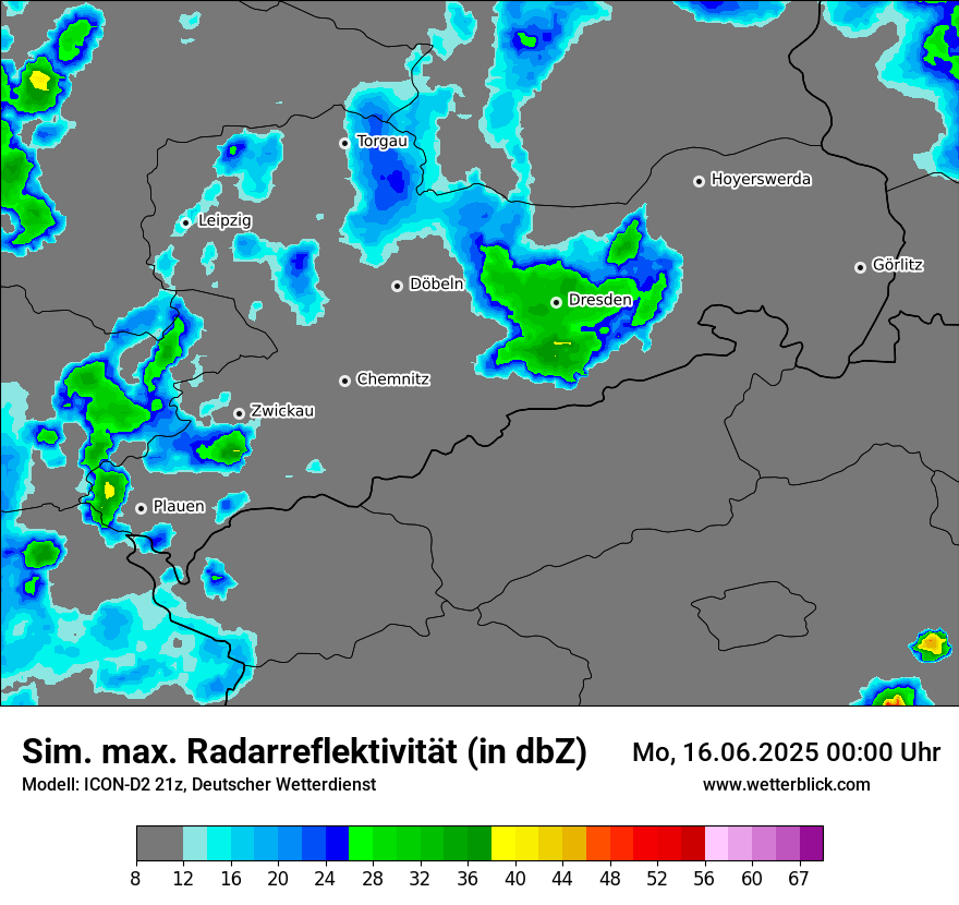 Modellkarten Simuliertes Radarbild