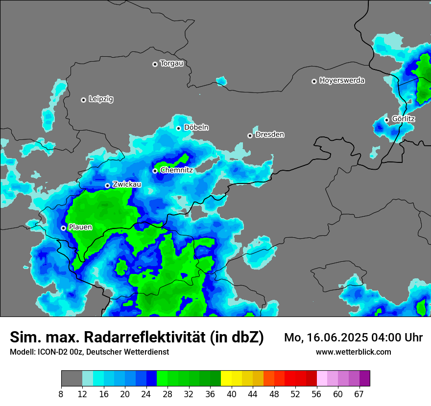 Modellkarten Simuliertes Radarbild