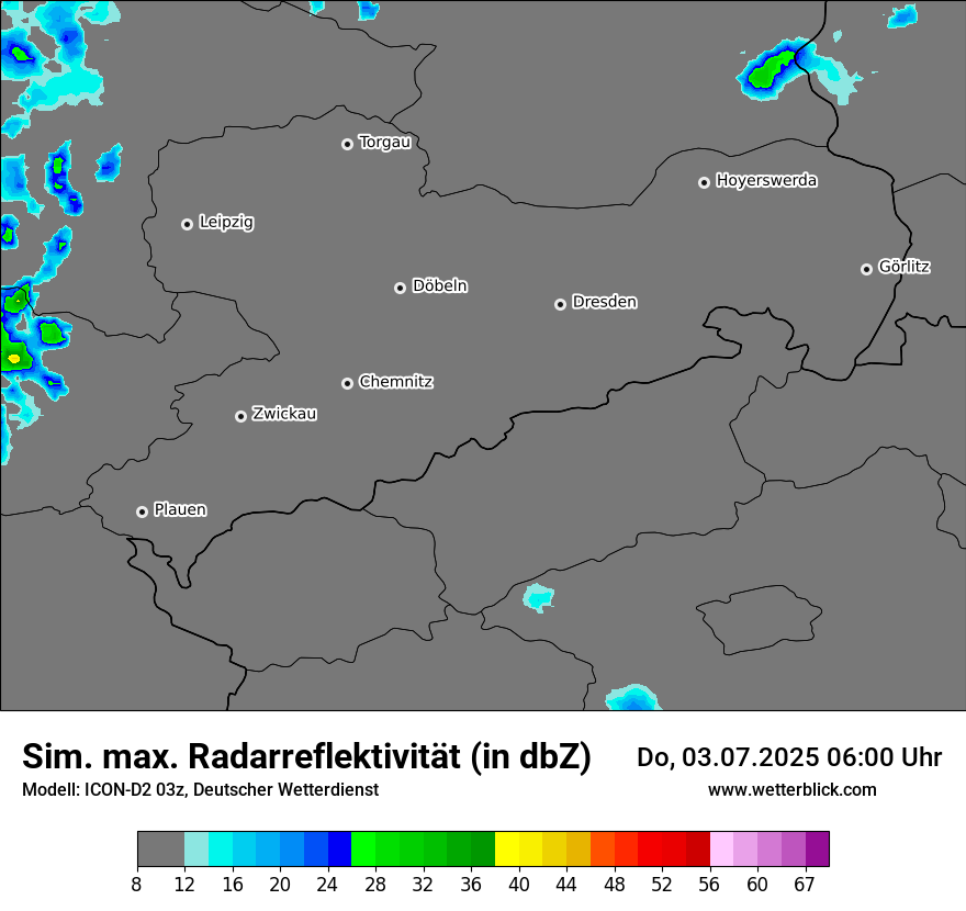 Modellkarten Simuliertes Radarbild