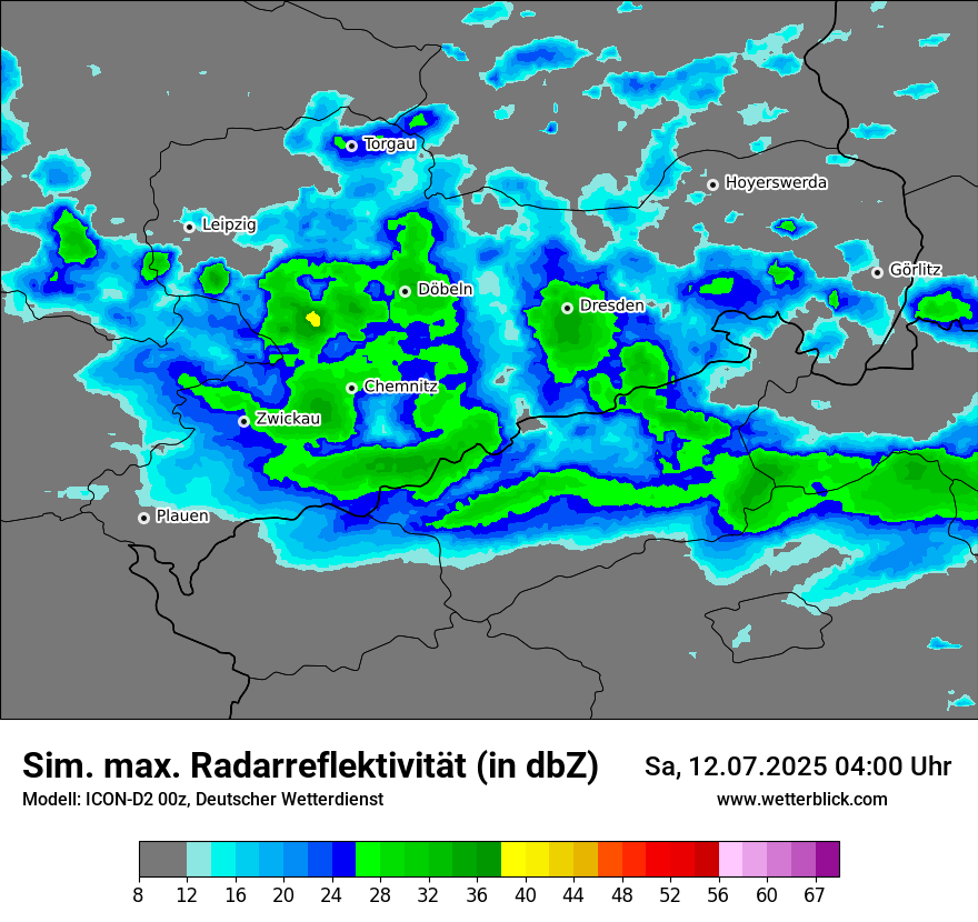 Modellkarten Simuliertes Radarbild