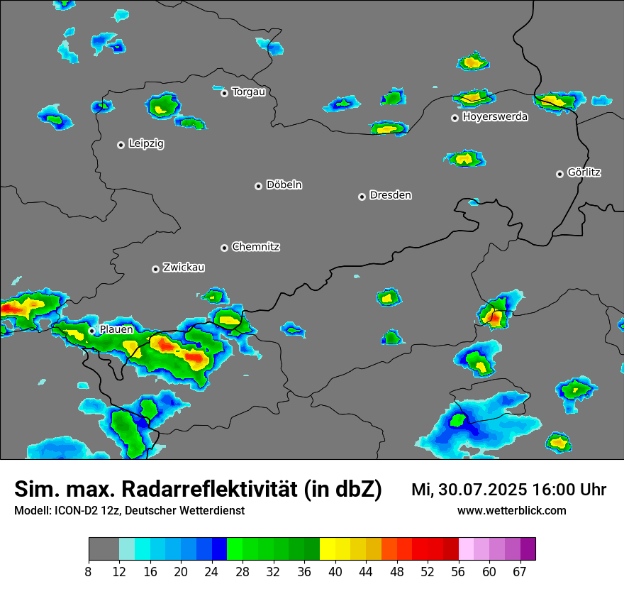 Modellkarten Simuliertes Radarbild