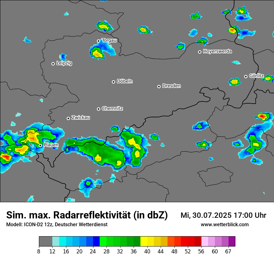 Modellkarten Simuliertes Radarbild