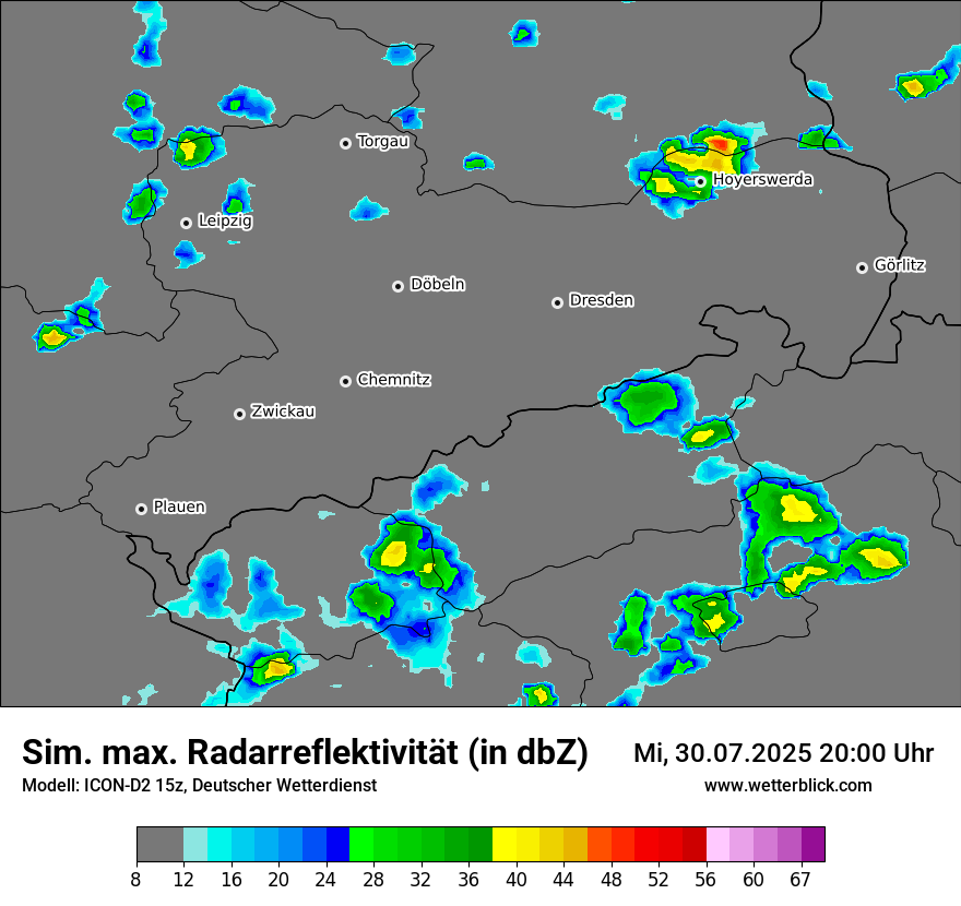 Modellkarten Simuliertes Radarbild