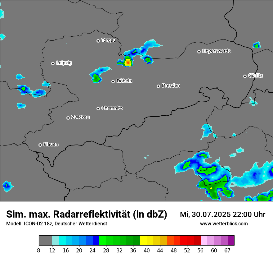 Modellkarten Simuliertes Radarbild