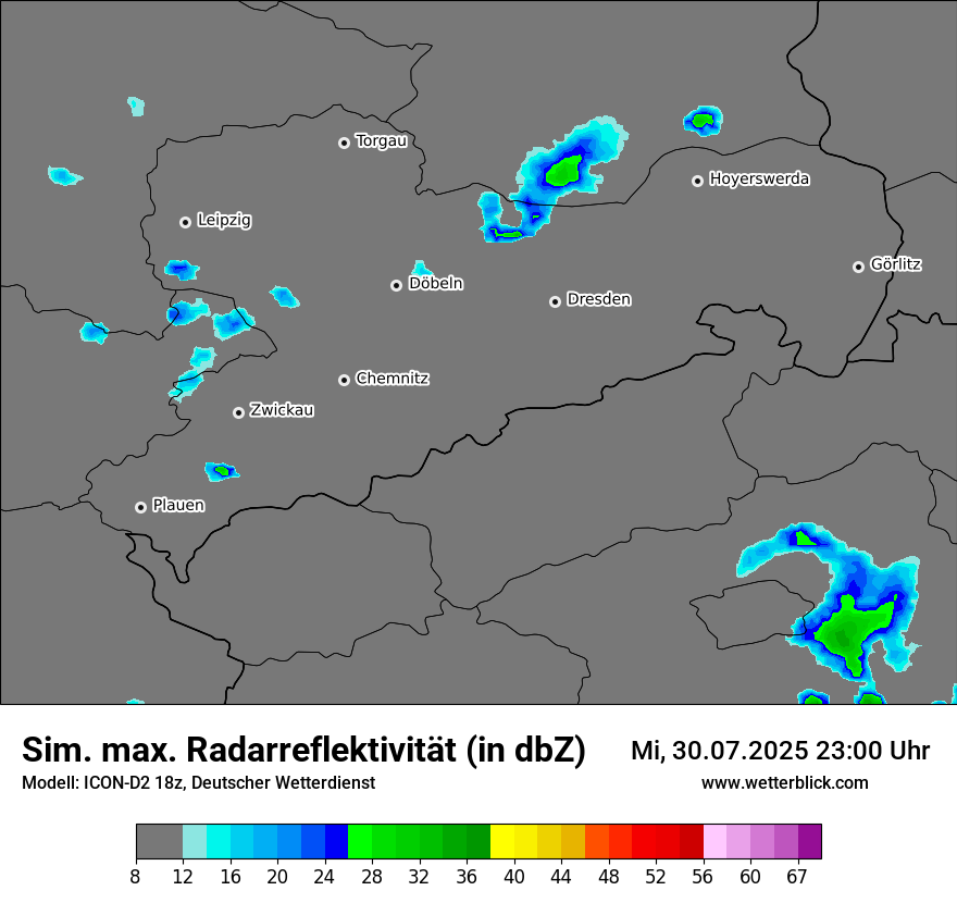Modellkarten Simuliertes Radarbild