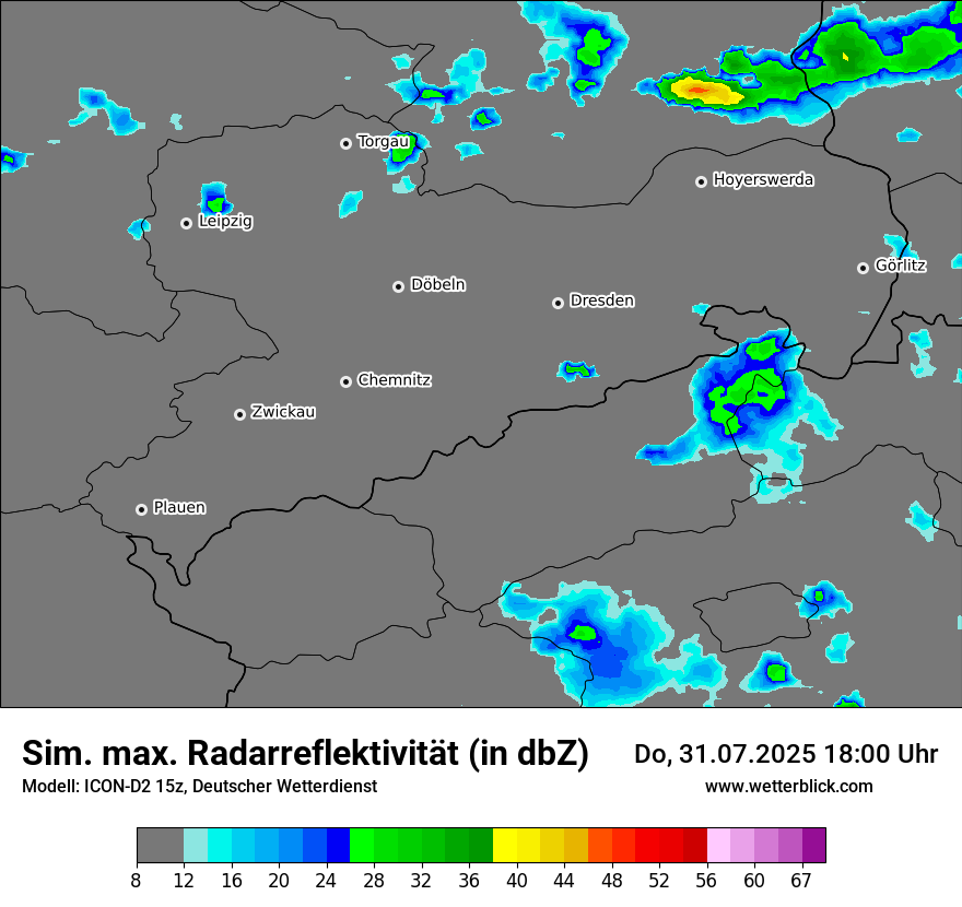Modellkarten Simuliertes Radarbild