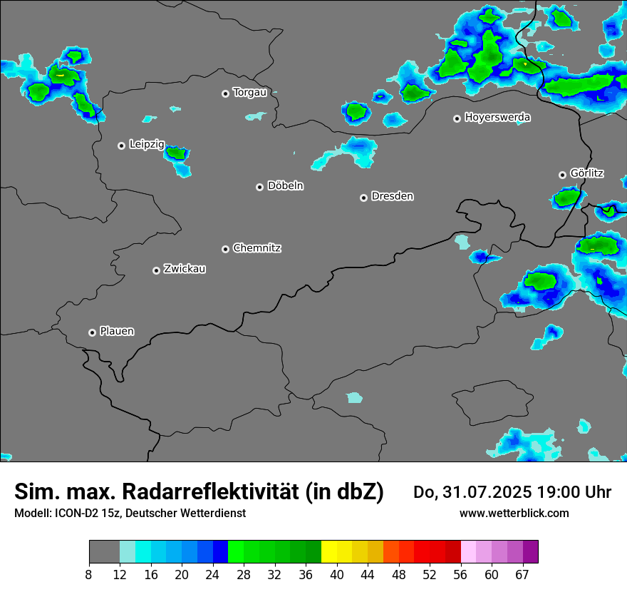Modellkarten Simuliertes Radarbild