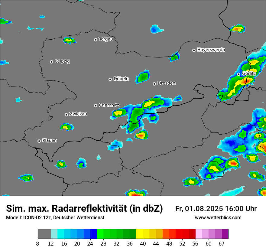 Modellkarten Simuliertes Radarbild