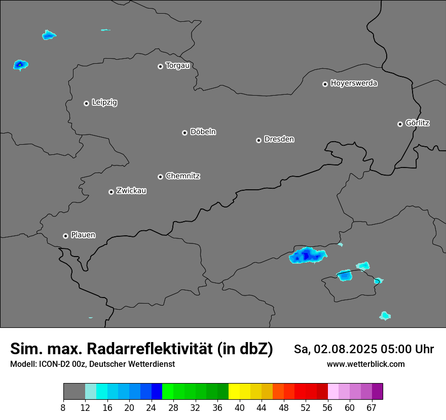 Modellkarten Simuliertes Radarbild