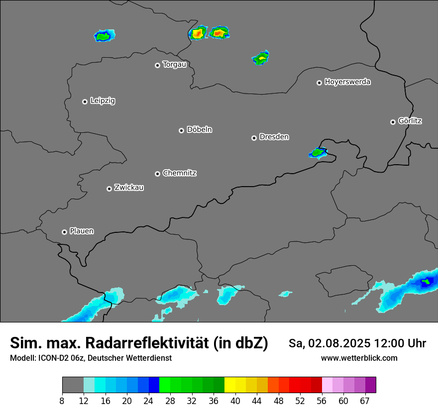 Modellkarten Simuliertes Radarbild