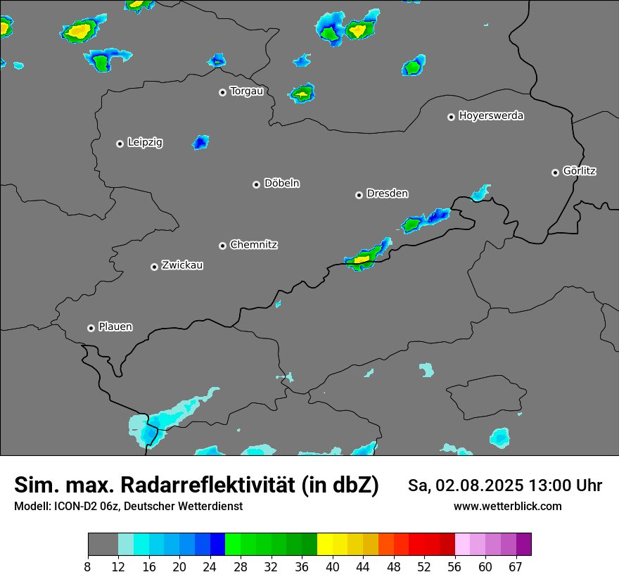 Modellkarten Simuliertes Radarbild